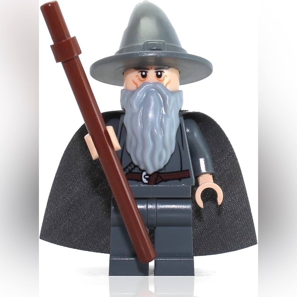 LEGO Gandalf Gray Wizard Minifigure wt Staff The Hobbit The Lord of the Rings
